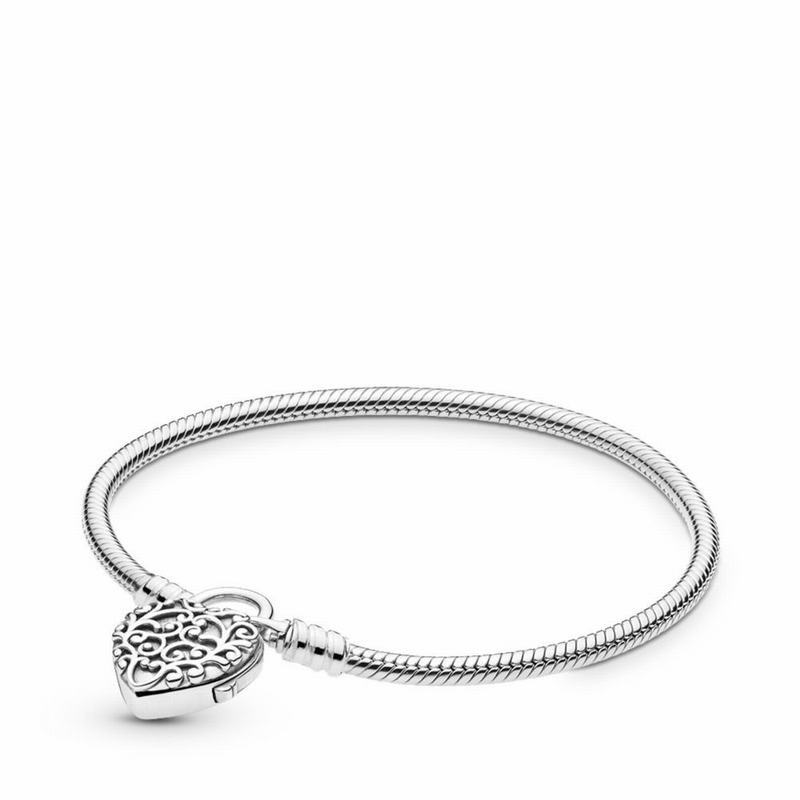 Pandora Australia Smooth Padlock Bracelet - Sterling Silver | QHGWNM715